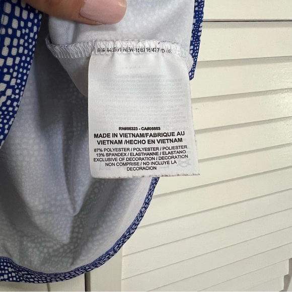 Nike Golf Dri-Fit Blue and White Sleeveless Polo Large - Picture 7 of 9